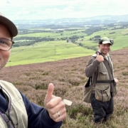 Training with David in the purple heather in Scotland.